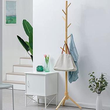 Imagem de Cabide independente de peças automotivas cabideiro de madeira rack de armazenamento de roupas estilo moderno com vários ganchos super fácil de montar ideal para entrada, sala de estar, escritório C