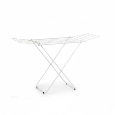 Imagem de Varal de Chão Dobrável em Aço com Pintura Epóxi. Leve, Portátil e com Abas Laterais e Secagem Ampliada