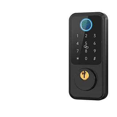 Imagem de Fechadura de porta inteligente WiFi com gateway fechadura de impressão digital fechadura com teclado entrada sem chave fechadura de porta frontal controle remoto casa (cor: preto)