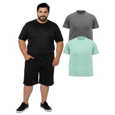 Imagem de Kit 2 Camiseta Manga Curta Masculina Dryfit Fitness Plus Size - Ast St