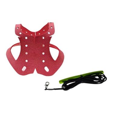 Imagem de IEUDNS Coleira e guia para pombos, corda de voo para uso externo, acessórios para pombos, coleira de treinamento portátil e leve, Vermelho