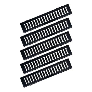 Imagem de Kit 5 Ralo Grelha Com Caixilho Aço Galvanizado Preto 10x50cm