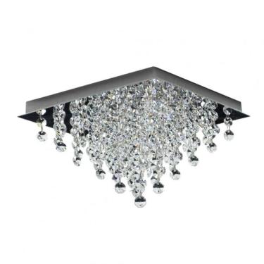 Imagem de Plafon Italia Cristais 4 Luzes G9 25x25cm Gpit252504pfv2 Bronzearte Transparente