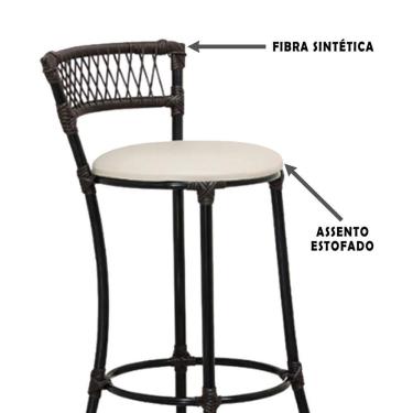 Imagem de Jogo Com 4 Banquetas Altas Forts Fibra Uv Bancada, área Goumert, Bar, Piscina, Balcão, Floral Gelo