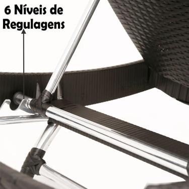Imagem de Espreguiçadeira Em Alumínio Com 6 Regulagens - Preta