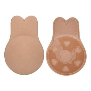 Imagem de Sutia Invisivel Orelha Coelho Adesivo Levanta Nao Cai Bege M - Mr Vend