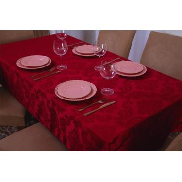 Imagem de Toalha de Mesa Quadrada Jacquard 1,35x1,50 Bordo - Bf Confeccoes