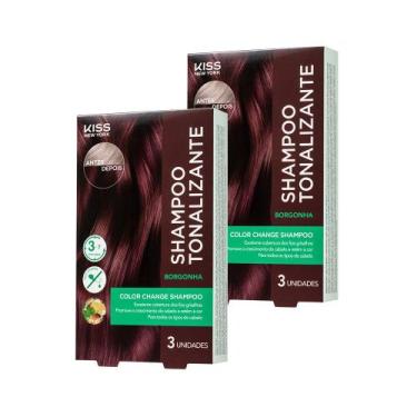 Imagem de Kit com 2 Shampoos Tonalizante Color Change Borgonha - Kiss New York