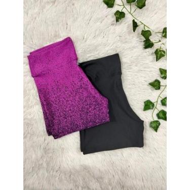 Imagem de Kit 2 Shortinho Degrade + Liso Curto Tendência Feminino - Bella Fitnes