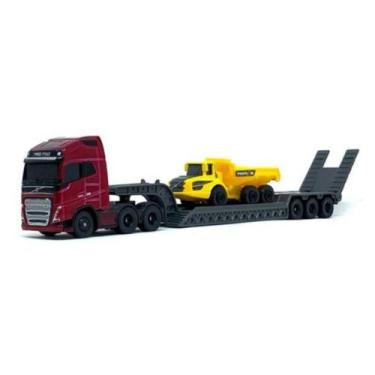 Imagem de Miniatura Caminhão Prancha Volvo Fh16 750 C/ Volvo A25G Maisto 11681