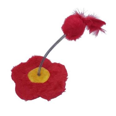 Imagem de Brinquedo São Pet Flor para Gato, Vermelho