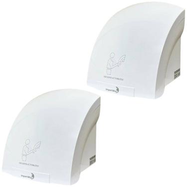 Imagem de 2 Secadores de Mãos Automático 12 m/s Elétrico 1500W Sensor Banheiro Branco 110V Importway