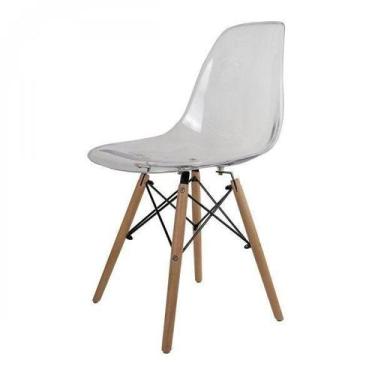 Imagem de Cadeira Base em Madeira Natural Eames Dsw-m Transparente - Empório.