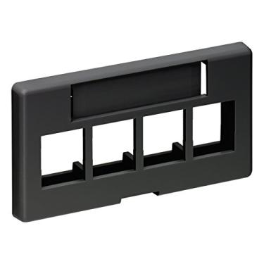 Imagem de Leviton Placa modular QuickPort 49910-SE4 de 4 portas para móveis, preta