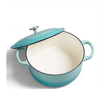 Imagem de Fôrma fácil de limpar, panela de ferro fundido doméstico 24 cm panela de sopa antiaderente panela de base plana espessa para fogão de indução (cor : C)