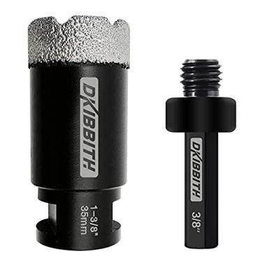 Imagem de Serra de furo para azulejo Dry Diamond Core de 35 mm para azulejo de porcelana, cerâmica, tijolo de mármore, soldada a vácuo com rosca de 5/8-11 mais adaptador de haste sextavada de 3/8 polegadas