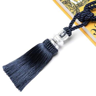 Imagem de 1 peça Cortina de borla Cortinas Decorativas Suporte de Corda Fivela Acessório Bola de Plástico Cortina Dourada Amarração Corda Atrás Corda, Marinho