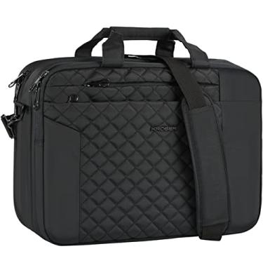 Imagem de KROSER Bolsa expansível para laptop de 43 cm para homens e mulheres - Capa impermeável para computador com antifurto, pasta de ombro mensageiro para negócios, escritório, viagens - preta