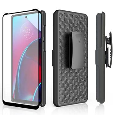 Imagem de Ailiber Capa compatível com Moto G Stylus 2022, coldre Motorola Moto G Stylus 2022 com protetor de tela, clipe de cinto giratório, suporte de suporte, capa de telefone deslizante fina para Moto G Stylus 2022 - preta