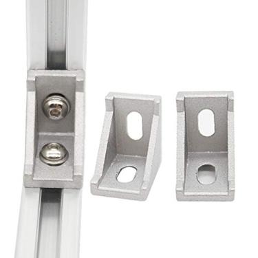 Imagem de 20 peças 30 x 30 suportes de canto ângulo direito 3030 série 2 furos de alumínio para perfil de extrusão de alumínio com slot 6 mm