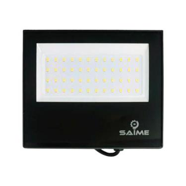 Imagem de Refletor Led Smd Slim 50W 6000K Preta Ip65 Embuled & Saime