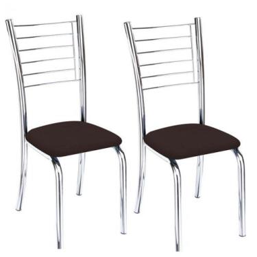 Imagem de Conjunto 2 Cadeiras Ipanema Cromada Para Cozinha-Assento Sintético Mar