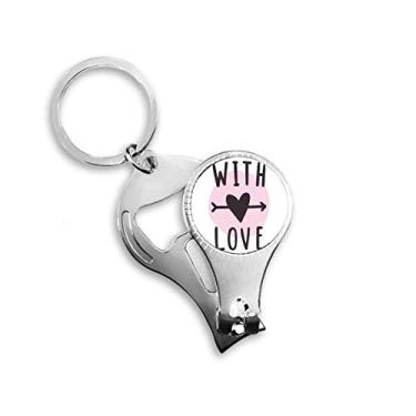 Imagem de With You Love — Chaveiro de chave com citação rosa