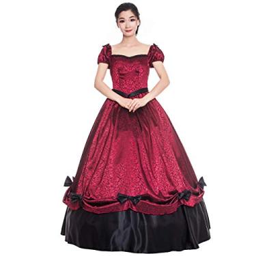 Imagem de Southern Bell Dress 19 Century Civil War Southern Belle Gown/Party Dresses/Victorian Dresses (Made-to-Order:Tell us your measurements,bust,waist, Red1)