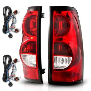 Imagem de AmeriLite Para Chevy Silverado 2003-2006 estilo original vermelho rubi conjunto de lâmpadas traseiras de freio traseiro com lâmpadas incandescentes e conjunto de luz de veículo - lado do passageiro e