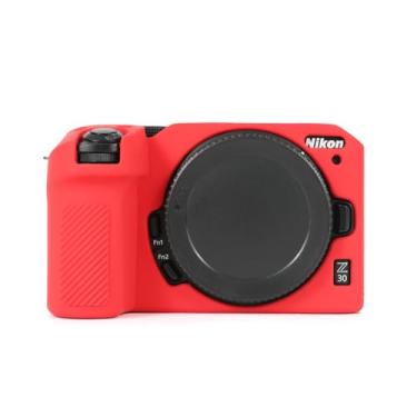 Imagem de Rieibi Capa Z30, capa protetora de silicone macio para câmera digital Nikon Z30, capa leve para câmera Nikon Z30 Grip Body Skin - Vermelho