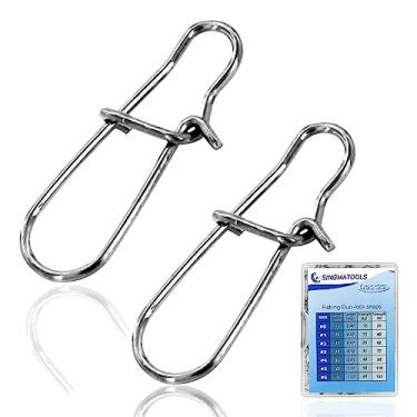 Imagem de SINGMATOOLS Pacote com 100 botões e clipes para contas de pesca, clipes giratórios de pesca para equipamento de pesca giratório de 3 vias, giros, linha de pesca, clipes de trote giratórios, botões