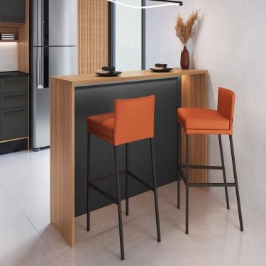 Imagem de Cozinha Bancada Alta Isabelle Freijó/Grafite