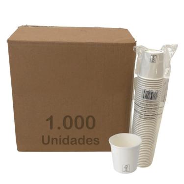 Imagem de Copo Papel Branco 100Ml 110Ml Biodegradável Térmico C/1000