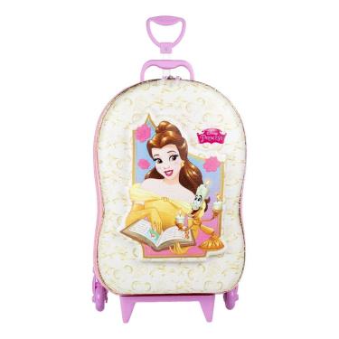 Imagem de Mochila De Carrinho Princesa Bela Infantil em 3d Rígida