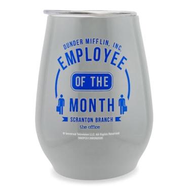 Imagem de Silver Buffalo Copo sem haste de aço inoxidável com parede dupla The Office Employee of the Month com tampa, 295 ml