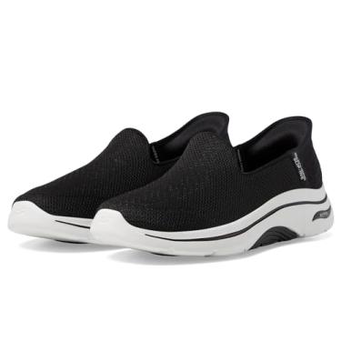 Imagem de Skechers Tênis feminino Go Walk Arch Fit 2.0 Delara Hands Free Slip-ins, Preto/branco, 6 Wide
