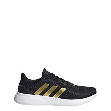 Imagem de adidas Tênis de corrida feminino Qt Racer 3.0, Preto/Ouro fosco/Branco, 7.5
