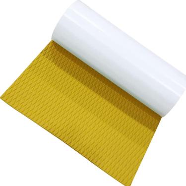 Imagem de Deck de barco falso de espuma EVA, tapete de carpete de piso marinho autoadesivo, folha de deck de teca antiderrapante para piscina, barco a motor, amarelo, 240X90CM