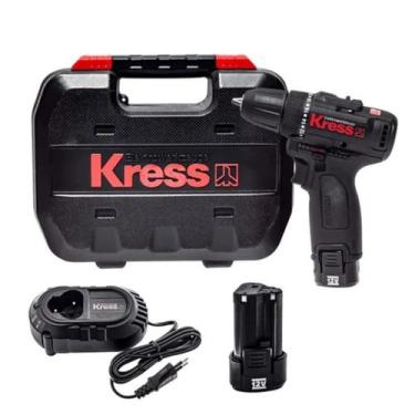 Imagem de Parafusadeira Furadeira Impacto Bateria Brushless 12v Bivolt Kress Pre