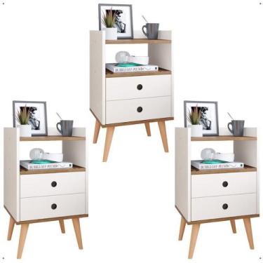 Imagem de Kit 3 Mesas Cabeceira Dream Jogo Mesinha Decorativa Lateral Cama Decor
