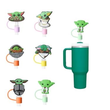 Imagem de cdsnxore Capas de palha de silicone estilo Star Wars, protetores de palha reutilizáveis, 8 mm, pacote com 6