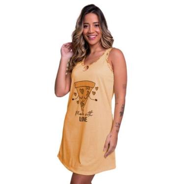 Imagem de Camisola Feminina Malha Vekyo Modas Estampada Conforto Roupa de Dormir