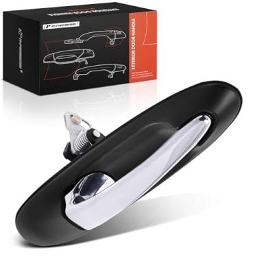 Imagem de A-Premium Maçaneta externa do lado do passageiro traseiro direito compatível com Lincoln Town Car 2003, caixa preta com alavanca cromada, substituição # 3W1Z5426604AAB