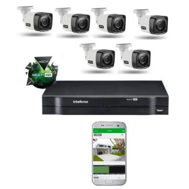 Imagem de Kit Cftv 6 Cameras Segurança  Hd Dvr Intelbras mhdx full hd S/ HD