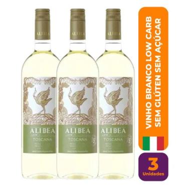 Imagem de Kit c/ 3 Vinho Branco Vegano Toscana Low Carb Sem Açúcar Sem Glúten 75