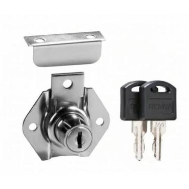 Imagem de Fechadura Para Porta, Gavetas E Armário Moveis Cromada 22mm - Renna