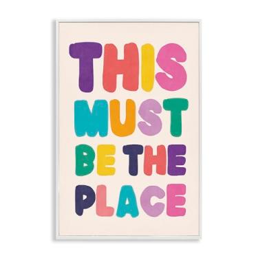 Imagem de Stupell Industries Deve ser o lugar frase giclée emoldurada design de arte de parede por Nataly White, moldura branca, 50 x 76