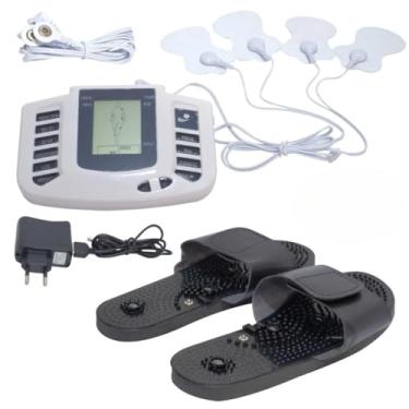 Imagem de Aparelho Fisioterapia Massageador com Eletrodos Pulso Eletrico Portátil Acupuntura - Acompanha Chinelo e 4 pares de adesivos - Dor Tensao Muscular Tens (1)
