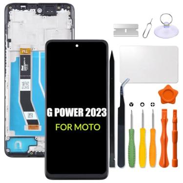 Imagem de Tela LCD de substituição para Motorola Moto G Power 5G 2023 com moldura para Moto XT2311 Tela sensível ao toque digitalizador com kit de reparo (preto com moldura)