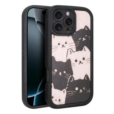 Imagem de Aijohnny Capa de telefone para iPhone16 Pro, suporte de telefone de gato fofo para mulheres e meninas, proteção contra quedas e capa protetora de TPU durável e elegante para celular feminina (para